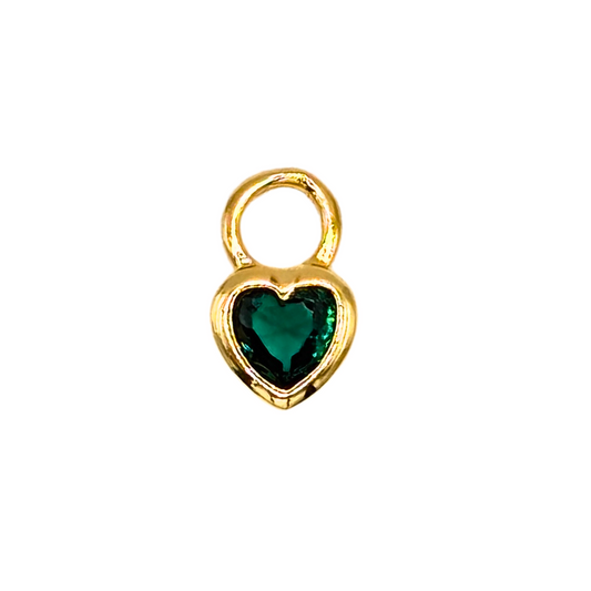 Emerald Heart Earring Charm