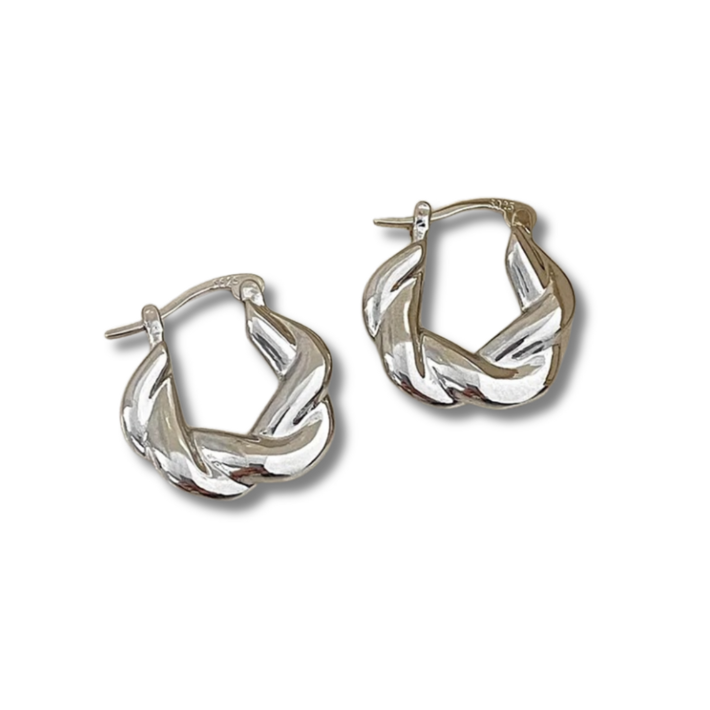 Woven Hoops - Silver