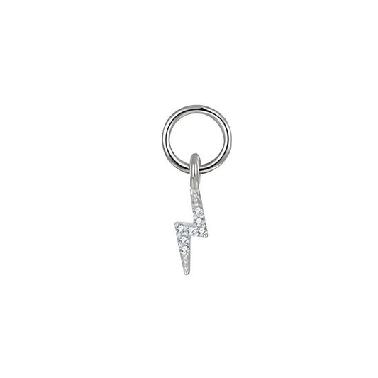 Lightning Mini Earring Charm - Silver