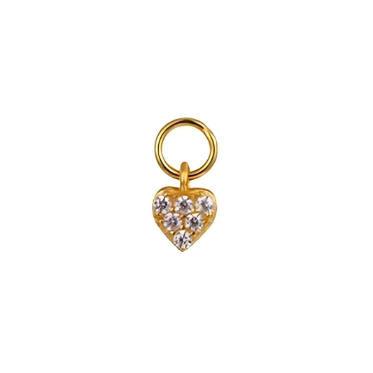 Pavé Heart Mini Earring Charm - Gold