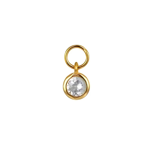 Crystal Droplet Mini Earring Charm - Gold