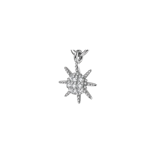 Starburst Mini Earring Charm - Silver