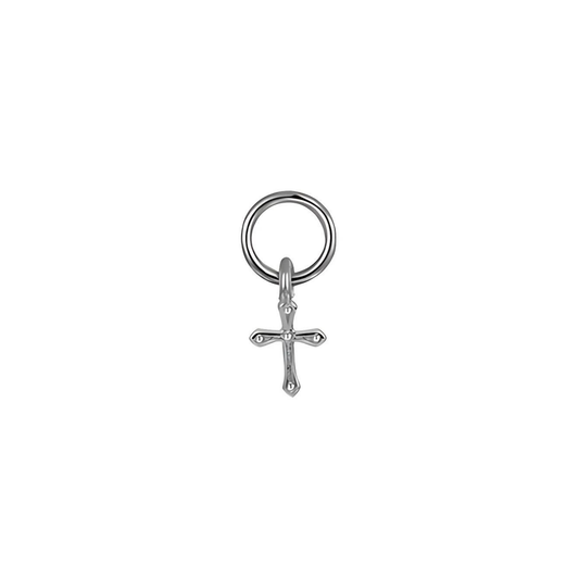 Cross Mini Earring Charm - Silver