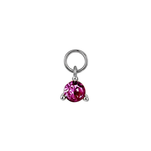 Purple Mini Earring Charm - Silver