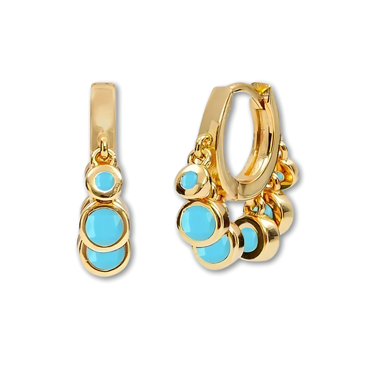 Spangle Hoops - Aqua