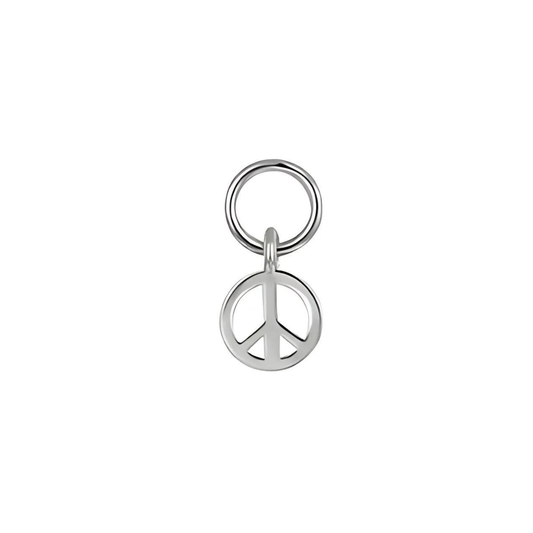 Peace Earring Charm - Silver