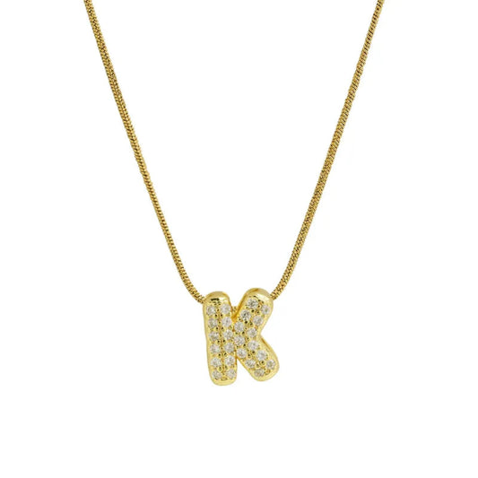 Mini Bubble Letter Necklace - K