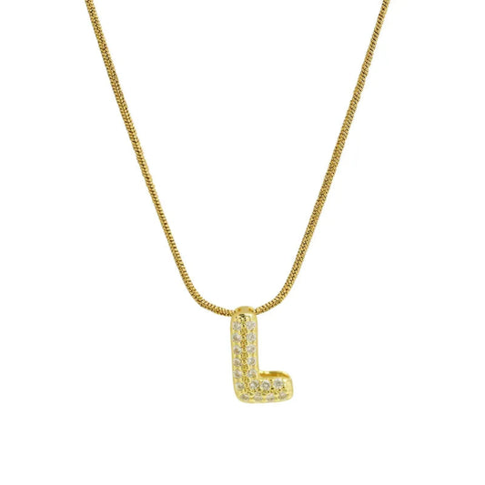 Mini Bubble Letter Necklace - L