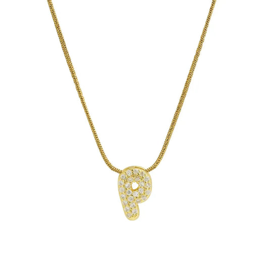 Mini Bubble Letter Necklace - P