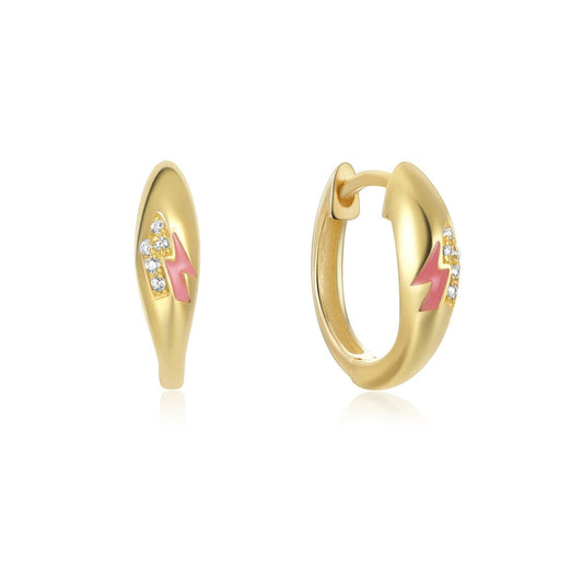 Double Bolt Hoops - Gold