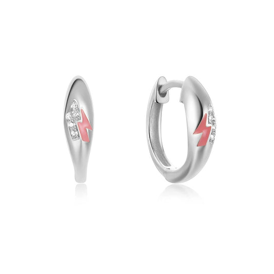 Double Bolt Hoops - Silver