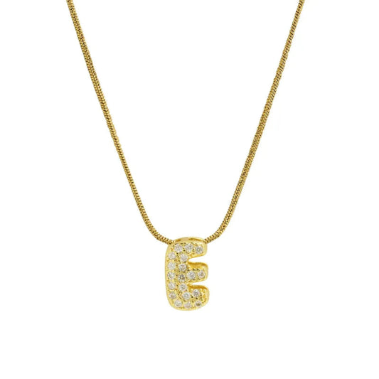 Mini Bubble Letter Necklace - E