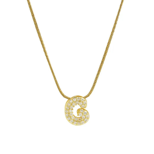 Mini Bubble Letter Necklace - G