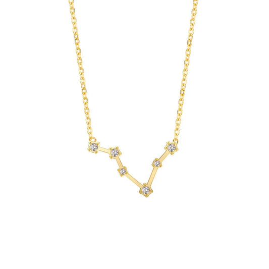 Pisces Constellation Necklace - Gold